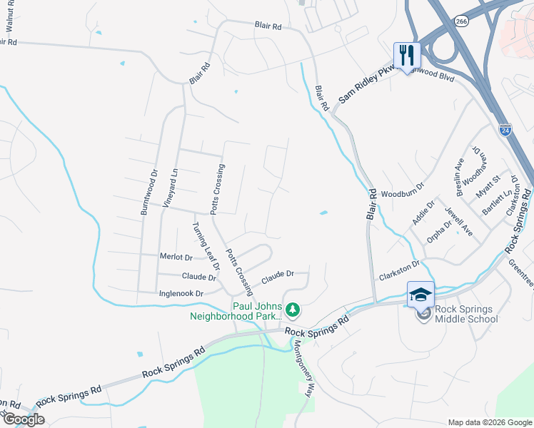 map of restaurants, bars, coffee shops, grocery stores, and more near 6009 Eugene Drive in Smyrna