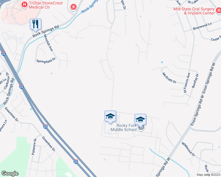 map of restaurants, bars, coffee shops, grocery stores, and more near 620 Cookstown Drive in Smyrna