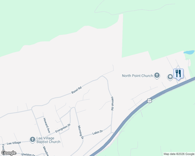 map of restaurants, bars, coffee shops, grocery stores, and more near 959 Bazel Road in Harriman