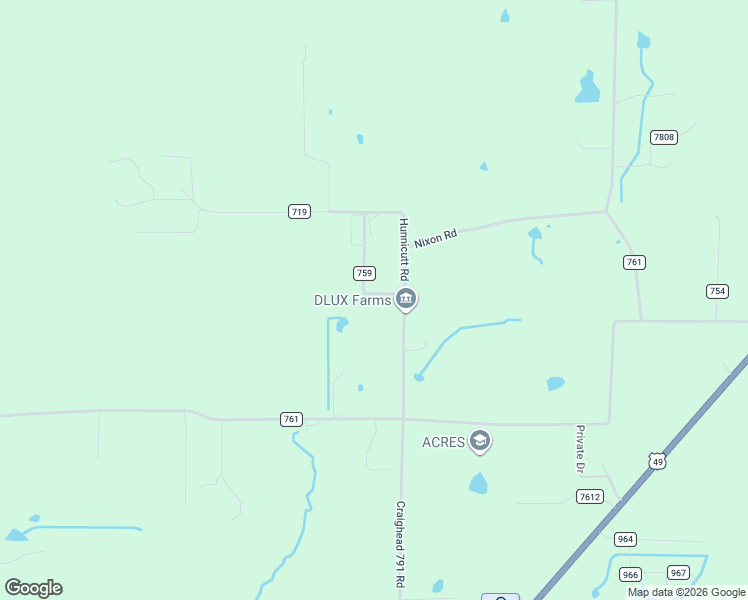 map of restaurants, bars, coffee shops, grocery stores, and more near 1 County Road 719 in Paragould