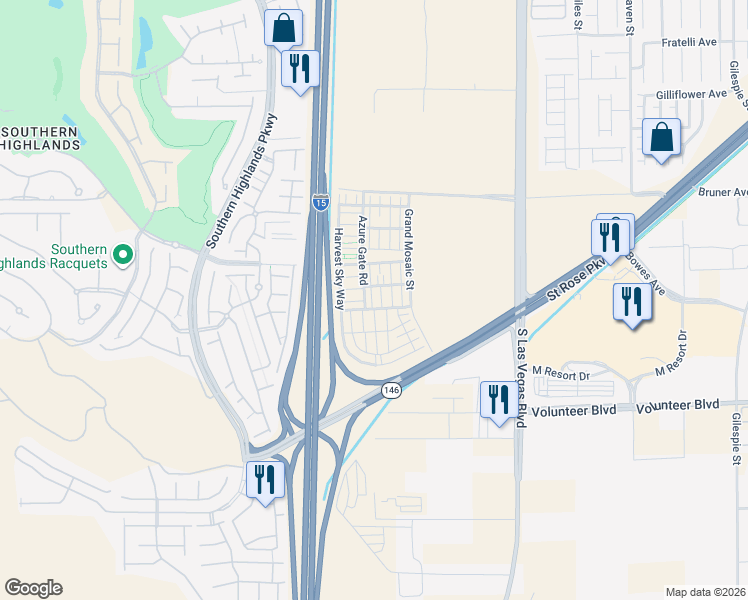map of restaurants, bars, coffee shops, grocery stores, and more near 12242 Azure Gate Road in Enterprise