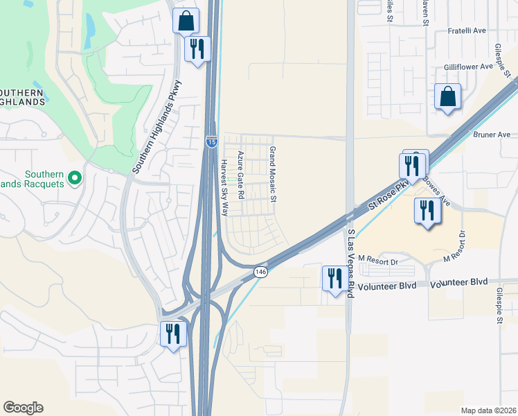 map of restaurants, bars, coffee shops, grocery stores, and more near 12285 Glass Desert Road in Las Vegas