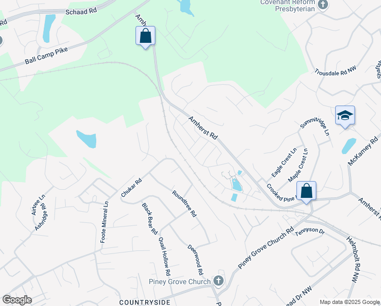 map of restaurants, bars, coffee shops, grocery stores, and more near 2818 Southfork Drive in Knoxville