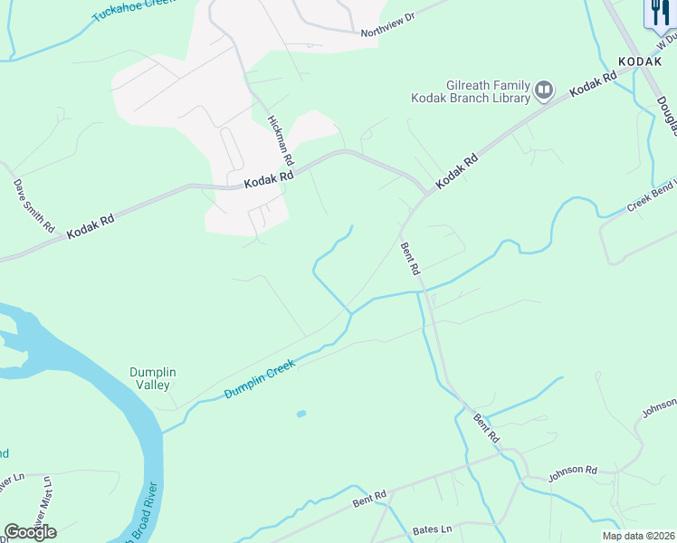 map of restaurants, bars, coffee shops, grocery stores, and more near 742 Pollard Road in Kodak