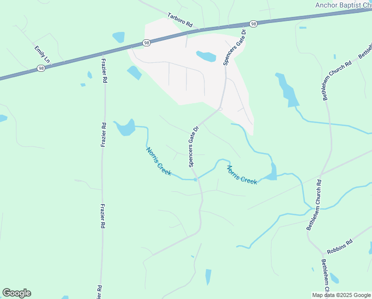 map of restaurants, bars, coffee shops, grocery stores, and more near 50 Castlerock Drive in Youngsville
