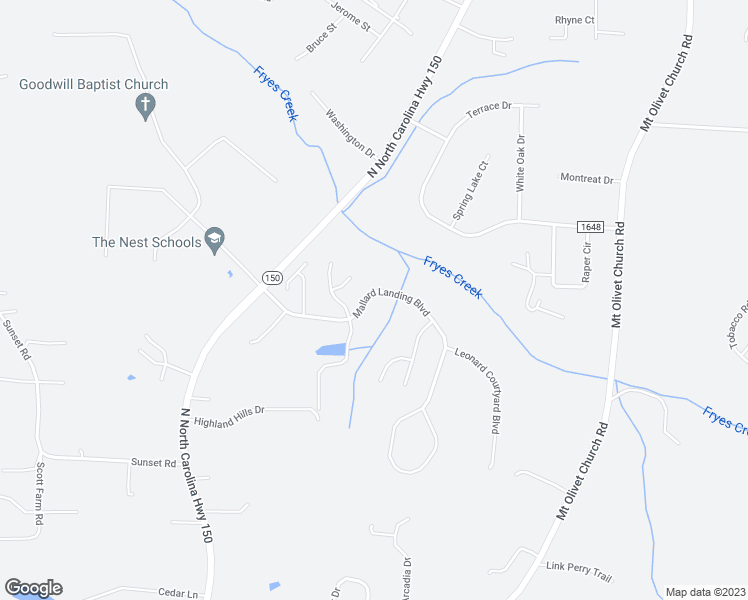 map of restaurants, bars, coffee shops, grocery stores, and more near 400 Mallard Landing Boulevard in Clemmons