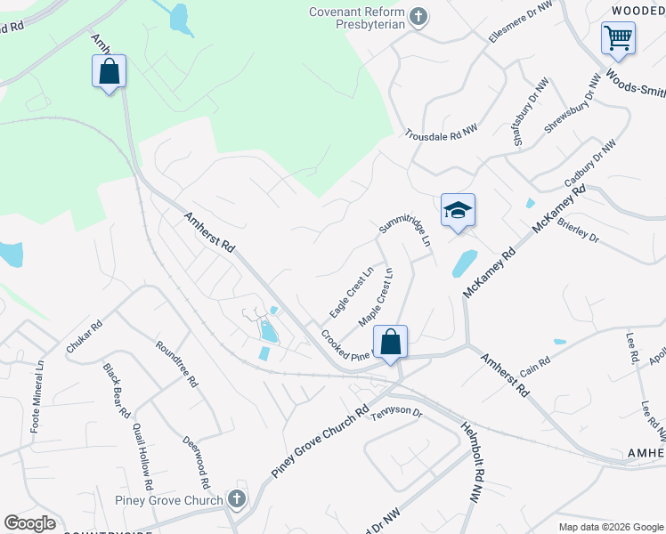 map of restaurants, bars, coffee shops, grocery stores, and more near 5647 Summitridge Lane in Knoxville