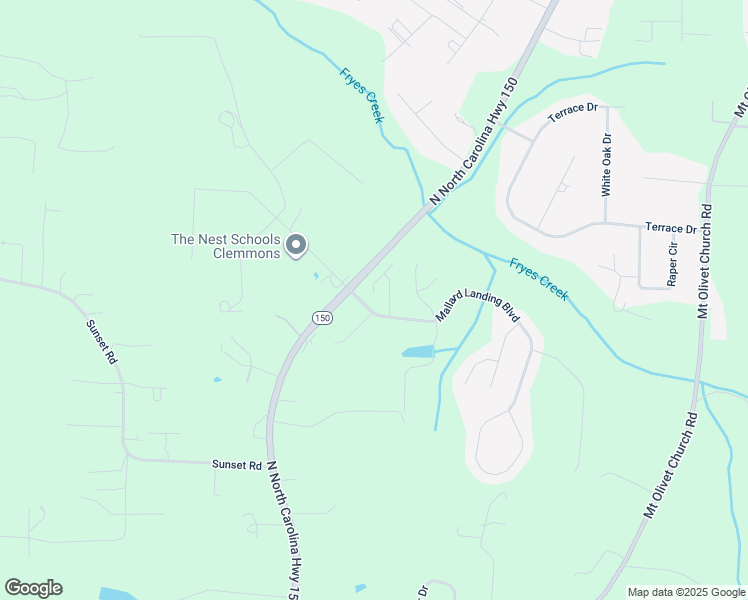 map of restaurants, bars, coffee shops, grocery stores, and more near 1102 Pelican Lane in Clemmons