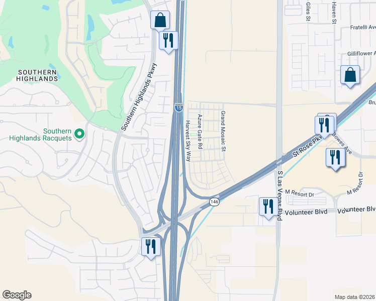 map of restaurants, bars, coffee shops, grocery stores, and more near in Las Vegas