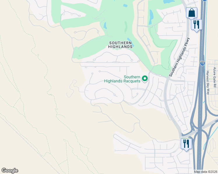 map of restaurants, bars, coffee shops, grocery stores, and more near 26 Olympia Outlook Drive in Las Vegas