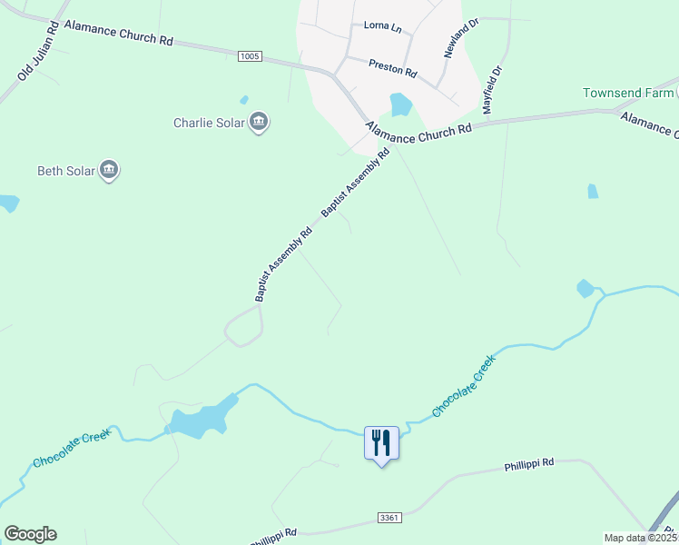 map of restaurants, bars, coffee shops, grocery stores, and more near 5633 Baptist Assembly Road in Julian