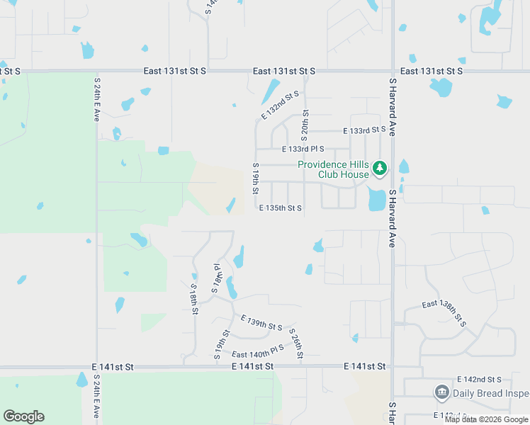 map of restaurants, bars, coffee shops, grocery stores, and more near 1910 East 135th Street South in Bixby