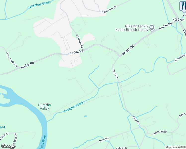 map of restaurants, bars, coffee shops, grocery stores, and more near 742 Pollard Road in Sevier County