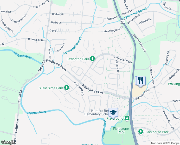 map of restaurants, bars, coffee shops, grocery stores, and more near 824 Brandyleigh Court in Franklin