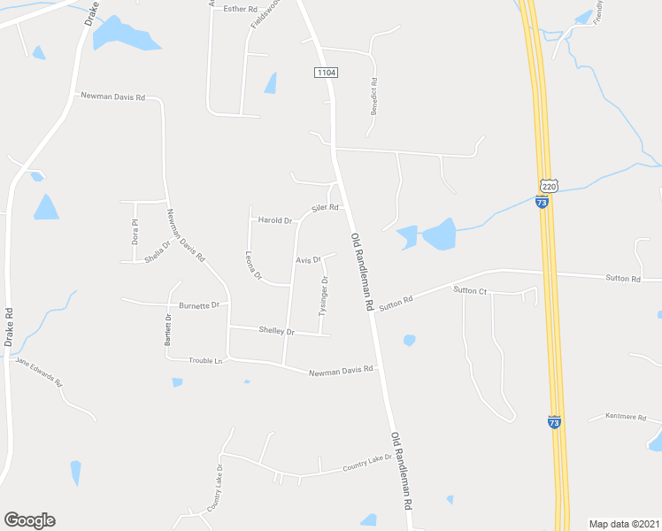 map of restaurants, bars, coffee shops, grocery stores, and more near 1903 Avis Drive in Greensboro