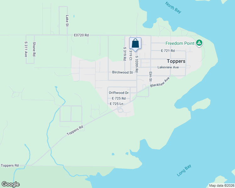 map of restaurants, bars, coffee shops, grocery stores, and more near 31868 East 724 Drive in Wagoner