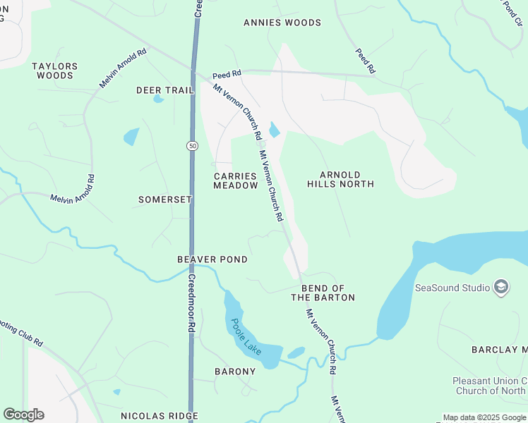 map of restaurants, bars, coffee shops, grocery stores, and more near 2403 Mount Vernon Church Road in Raleigh
