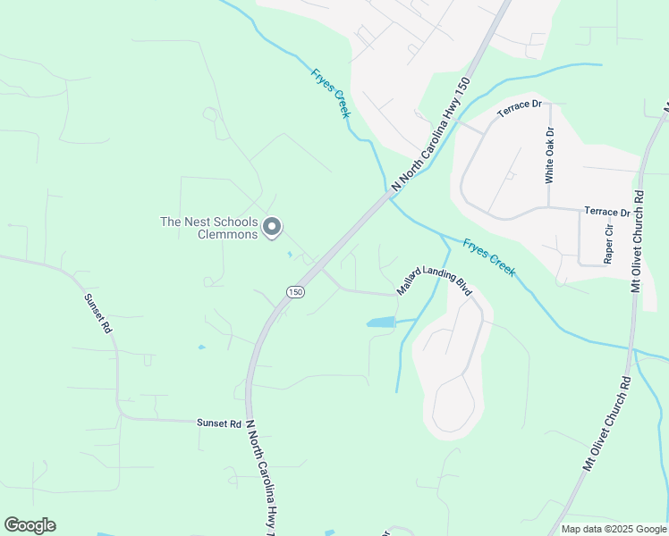map of restaurants, bars, coffee shops, grocery stores, and more near 1102 Pelican Lane in Clemmons
