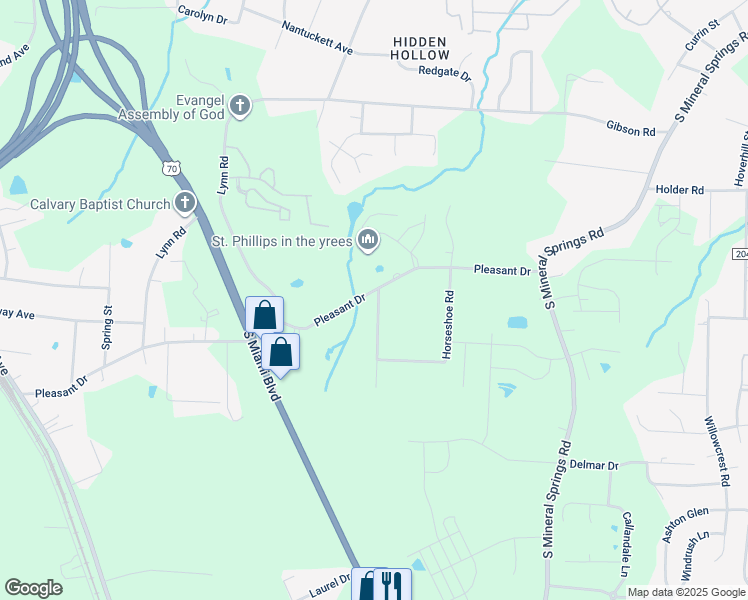 map of restaurants, bars, coffee shops, grocery stores, and more near 301 Pleasant Drive in Durham