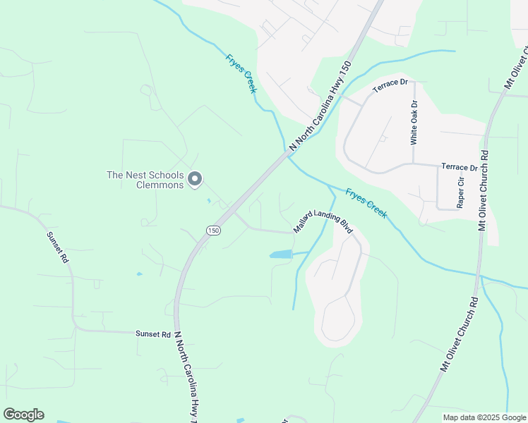 map of restaurants, bars, coffee shops, grocery stores, and more near 500 Pelican Lane in Clemmons