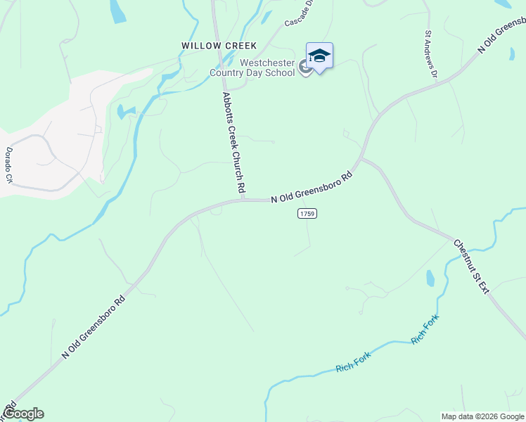 map of restaurants, bars, coffee shops, grocery stores, and more near 1526 North Old Greensboro Road in High Point