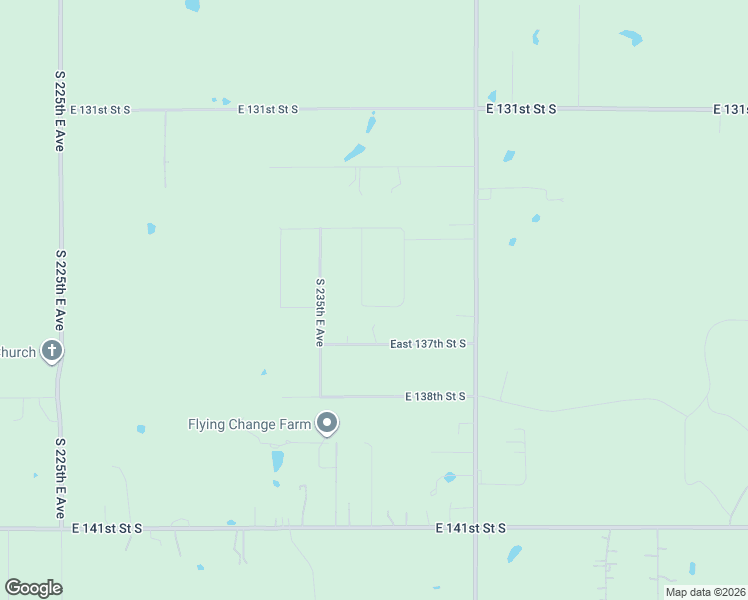 map of restaurants, bars, coffee shops, grocery stores, and more near 23730 East 136th Street South in Coweta