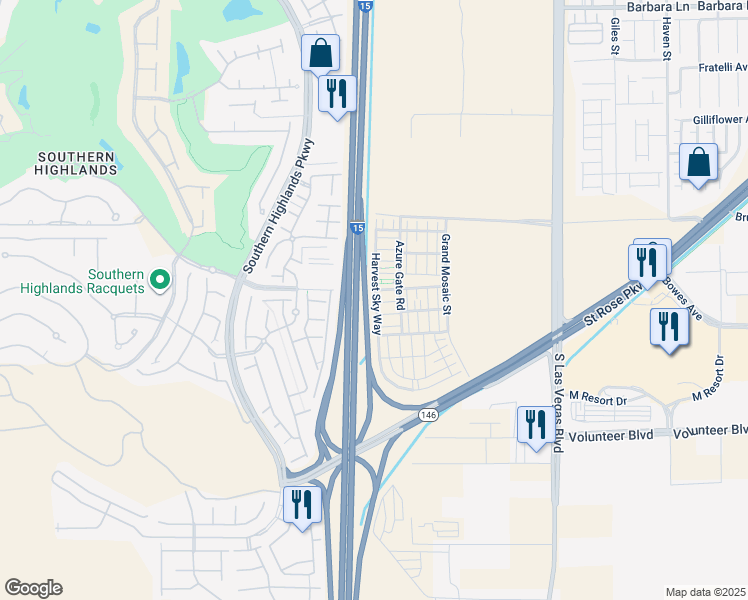 map of restaurants, bars, coffee shops, grocery stores, and more near 12229 Harvest Sky Way in Las Vegas