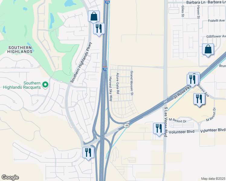 map of restaurants, bars, coffee shops, grocery stores, and more near 2842 Azure Breeze Lane in Las Vegas