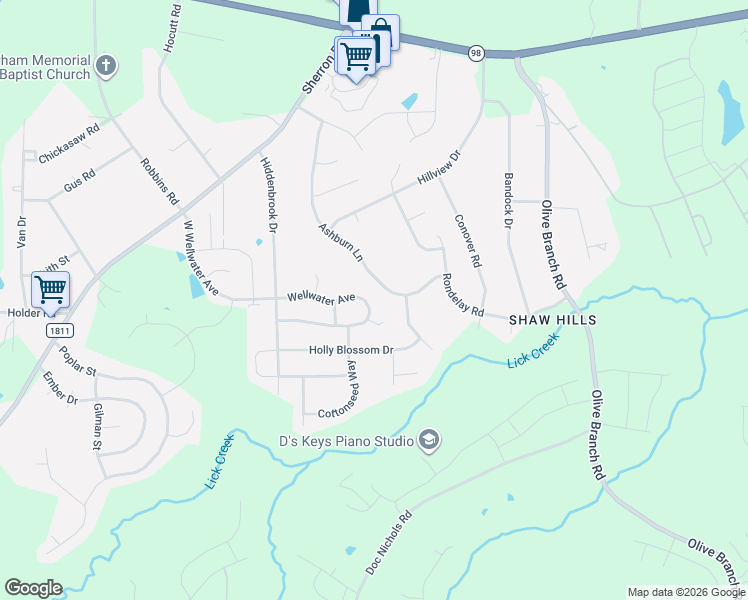 map of restaurants, bars, coffee shops, grocery stores, and more near 323 Wellwater Avenue in Durham