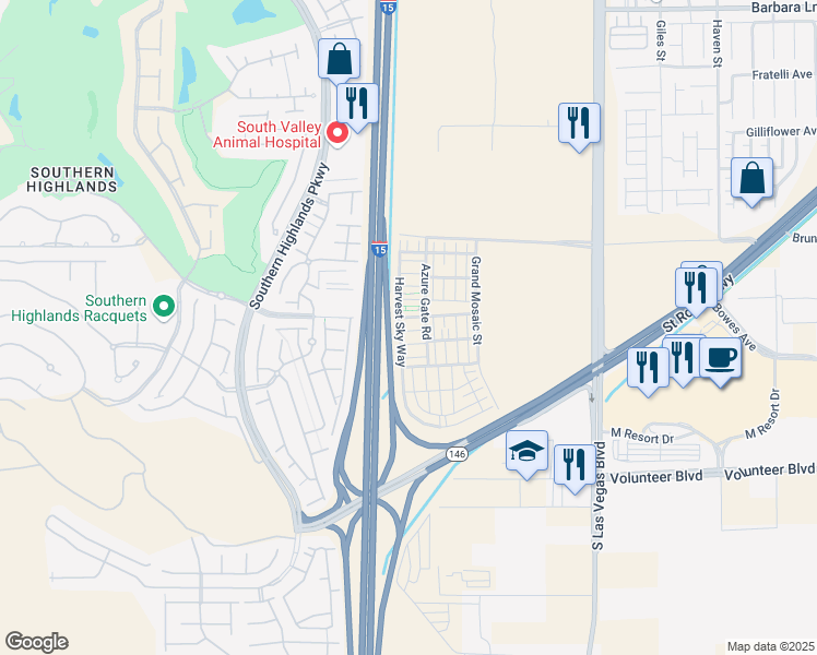 map of restaurants, bars, coffee shops, grocery stores, and more near 2842 Azure Breeze Lane in Las Vegas