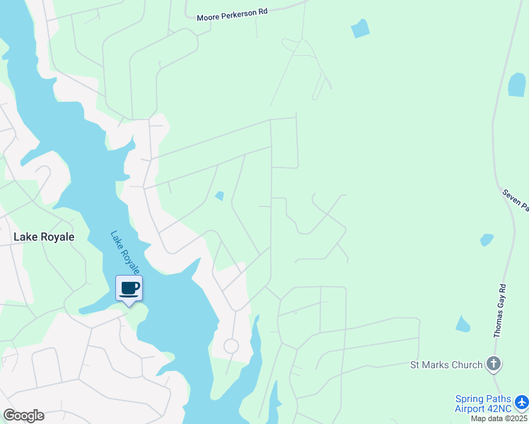 map of restaurants, bars, coffee shops, grocery stores, and more near 103 Redskin Cove in Louisburg