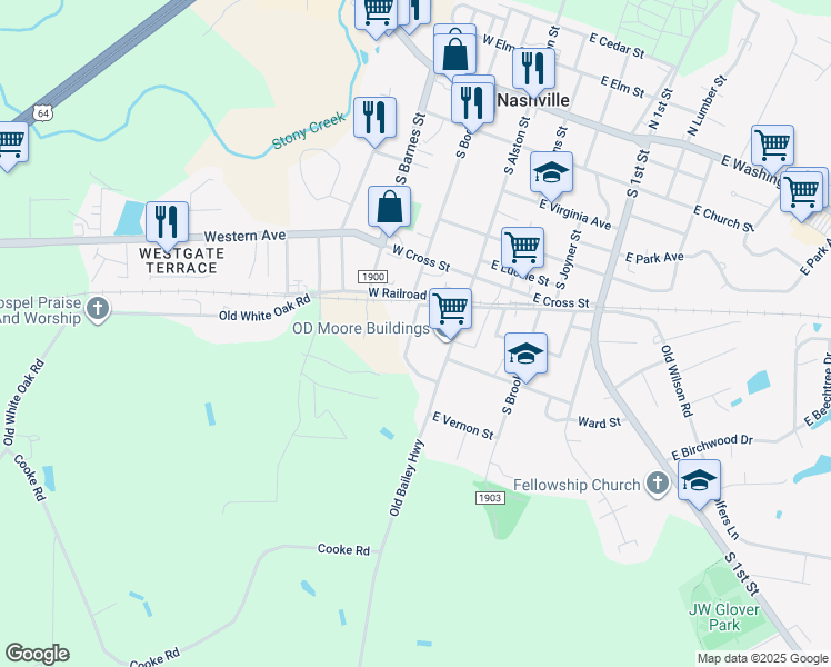 map of restaurants, bars, coffee shops, grocery stores, and more near 119 Circle Drive in Nashville
