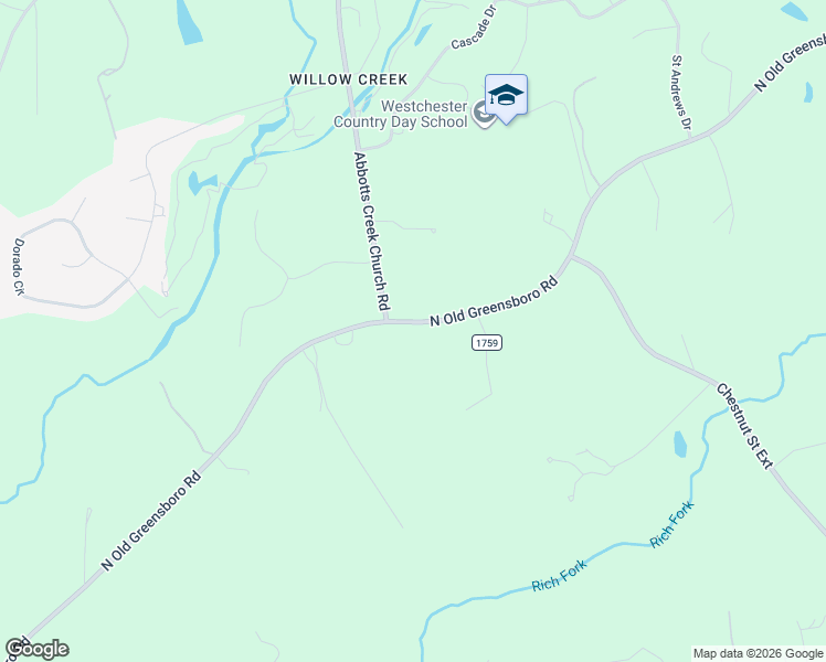 map of restaurants, bars, coffee shops, grocery stores, and more near 1526 North Old Greensboro Road in High Point