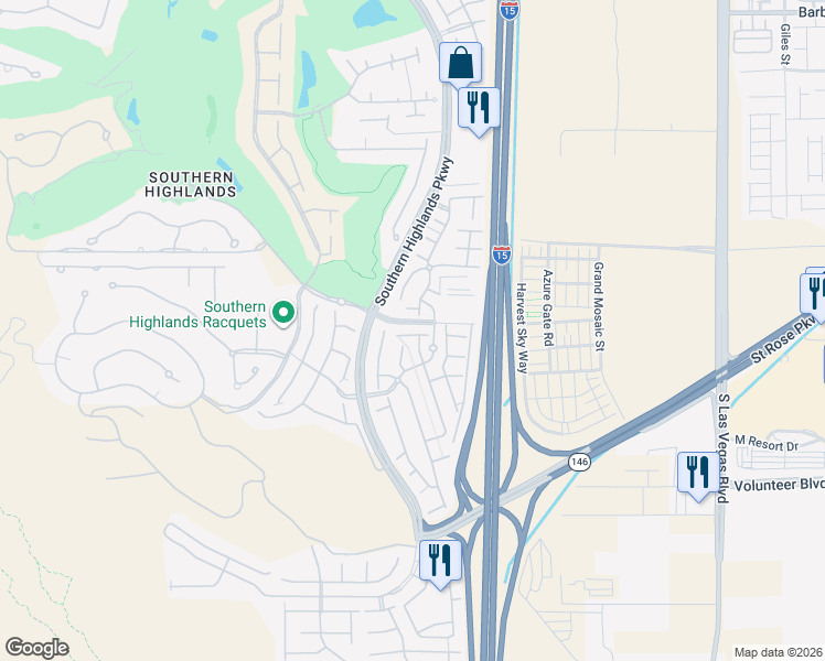 map of restaurants, bars, coffee shops, grocery stores, and more near 3165 Balldelli Court in Las Vegas