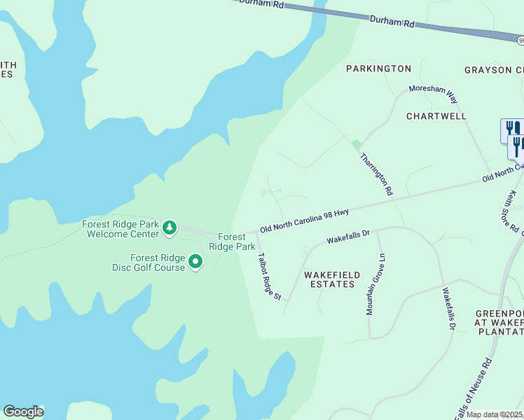 map of restaurants, bars, coffee shops, grocery stores, and more near 6709 Green Hollow Court in Wake Forest