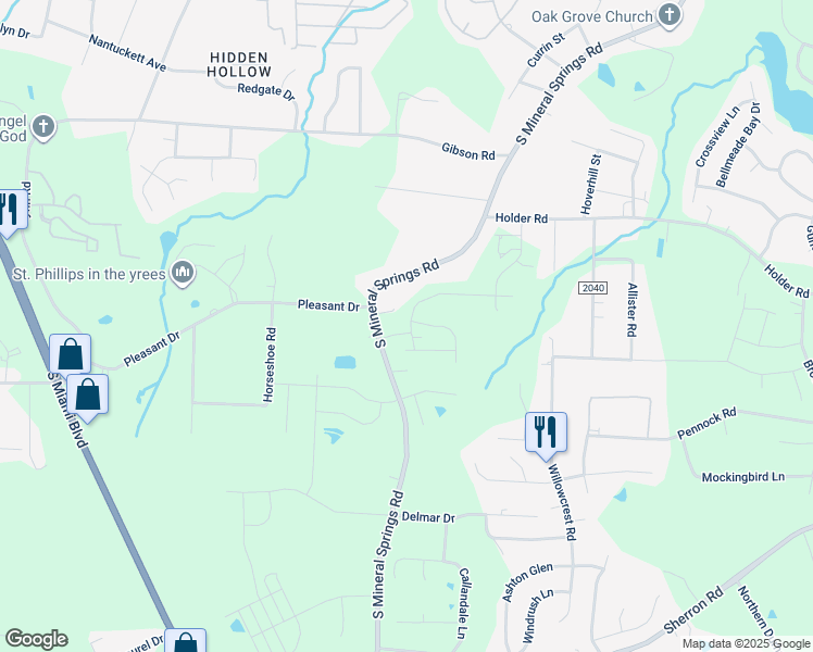 map of restaurants, bars, coffee shops, grocery stores, and more near 1015 Sora Way in Durham