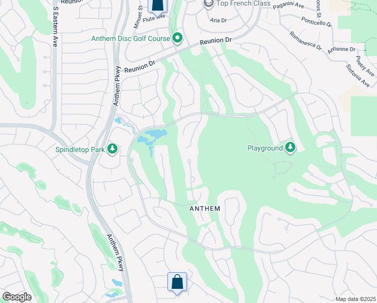map of restaurants, bars, coffee shops, grocery stores, and more near 6 Brandermill Drive in Henderson