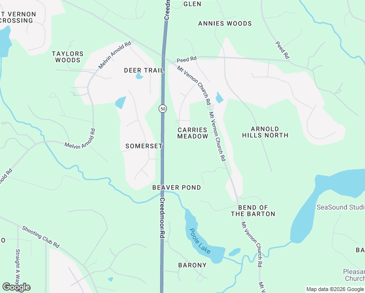 map of restaurants, bars, coffee shops, grocery stores, and more near 11800 Doc Arnold Drive in Raleigh