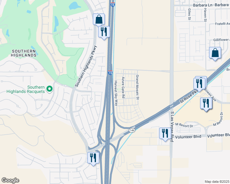 map of restaurants, bars, coffee shops, grocery stores, and more near 12213 Harvest Sky Way in Las Vegas