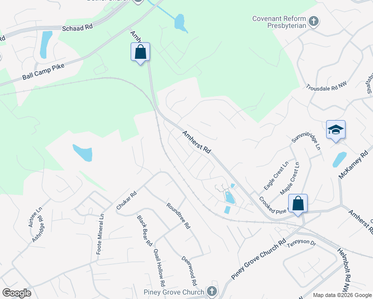 map of restaurants, bars, coffee shops, grocery stores, and more near 2806 John Ross Court in Knoxville