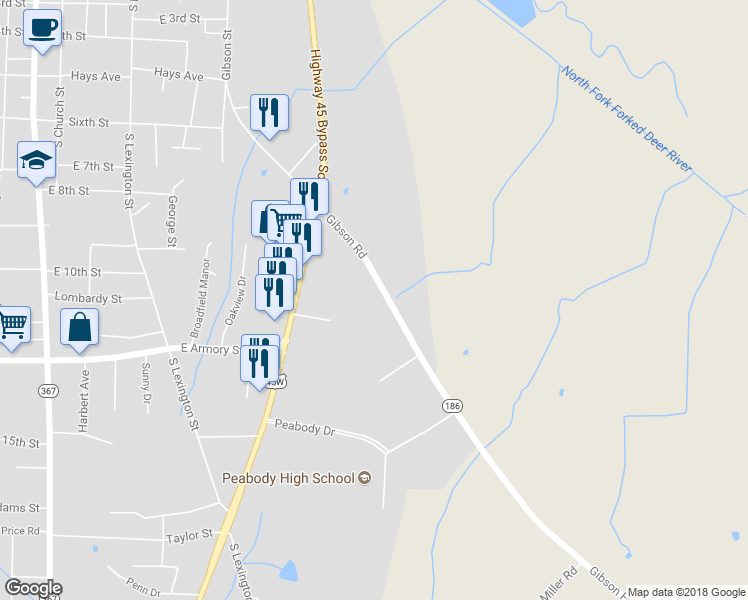 map of restaurants, bars, coffee shops, grocery stores, and more near 820 Gibson Road in Trenton