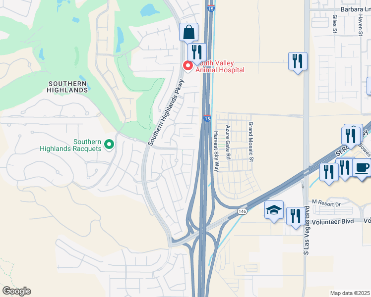 map of restaurants, bars, coffee shops, grocery stores, and more near 12313 Pinetina Street in Las Vegas