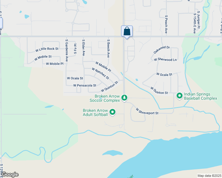 map of restaurants, bars, coffee shops, grocery stores, and more near 2237 West Quinton Street in Broken Arrow