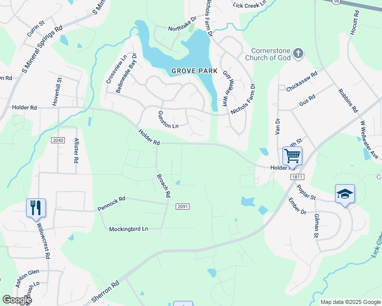 map of restaurants, bars, coffee shops, grocery stores, and more near 4508 Holder Road in Durham