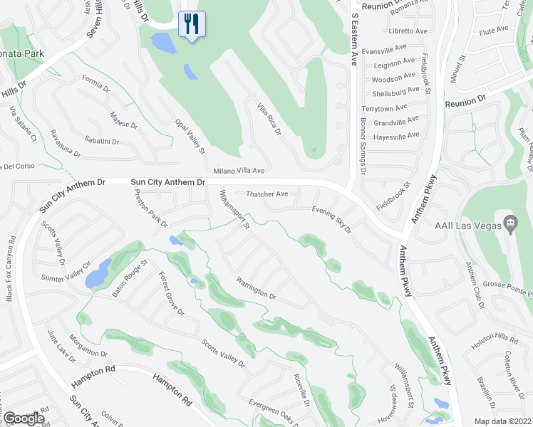 map of restaurants, bars, coffee shops, grocery stores, and more near 2709 Evening Sky Drive in Henderson