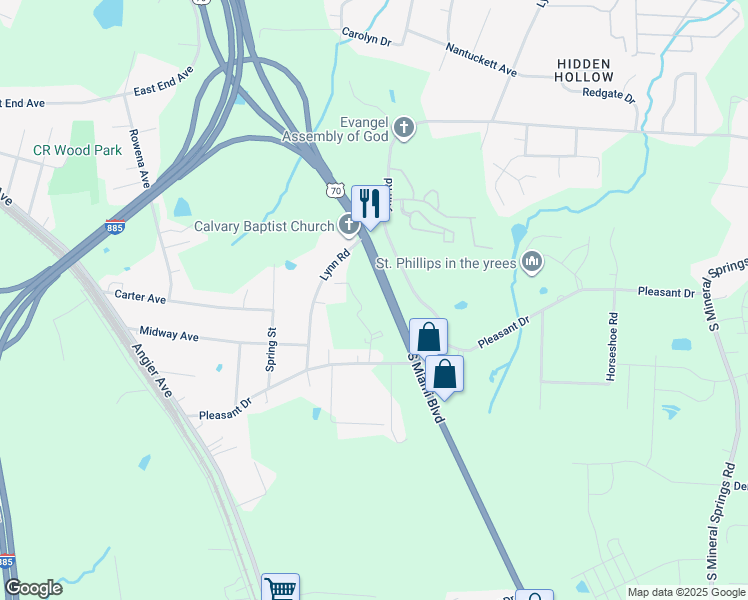map of restaurants, bars, coffee shops, grocery stores, and more near 514 Pleasant Drive in Durham