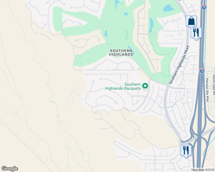 map of restaurants, bars, coffee shops, grocery stores, and more near 15 Grand Masters Drive in Las Vegas