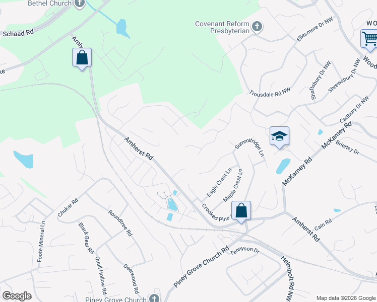 map of restaurants, bars, coffee shops, grocery stores, and more near 6822 Barkwood Road in Knoxville