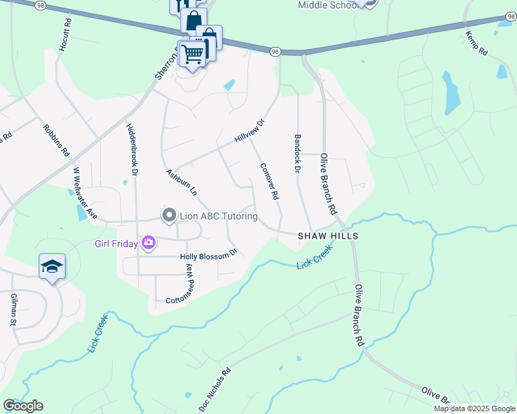 map of restaurants, bars, coffee shops, grocery stores, and more near 303 Rondelay Drive in Durham