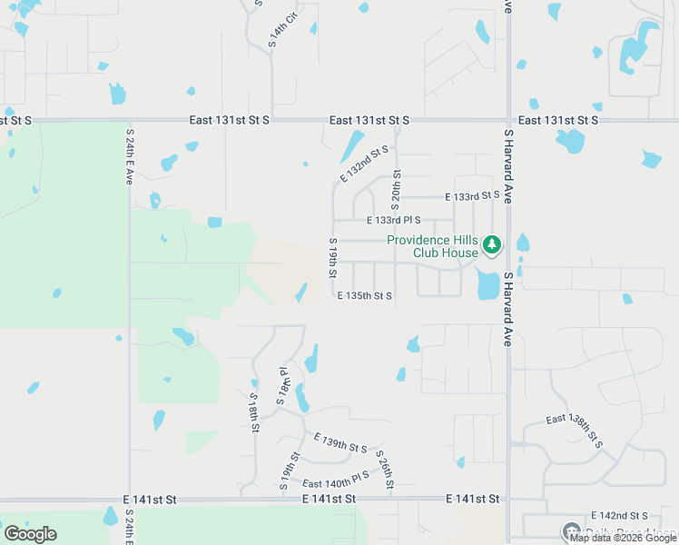 map of restaurants, bars, coffee shops, grocery stores, and more near 1915 East 134th Street South in Bixby